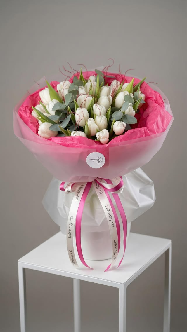 Tulip Dream — a hand-tied bouquet of soft pink tulips